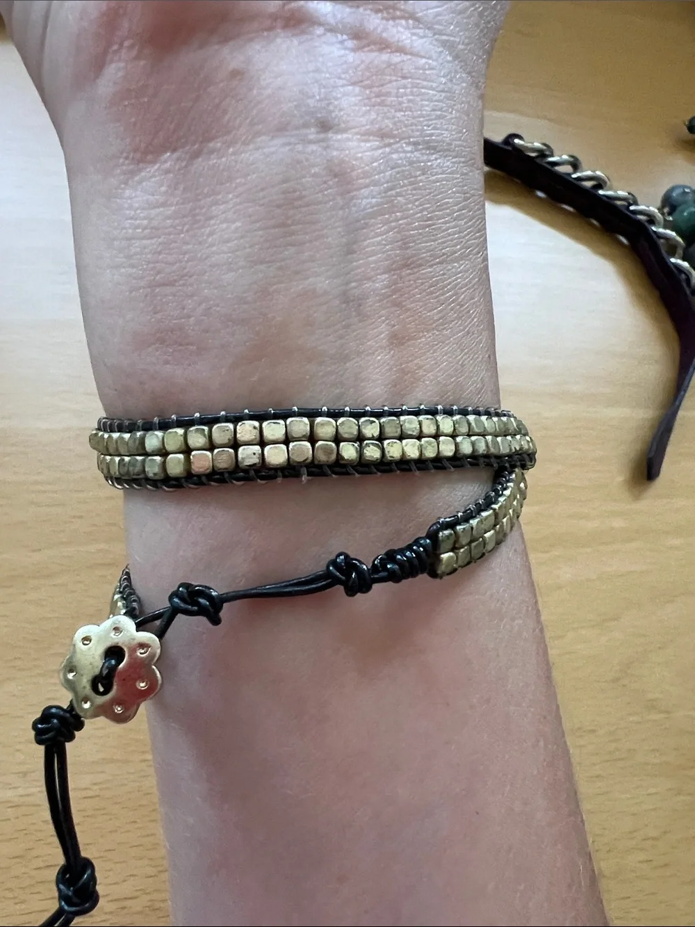 Gold Beaded Wrap Bracelet - Women Jewelry